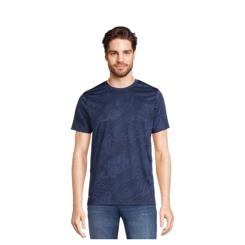 Athletic Works Men's Jersey Tee with Short Sleeves. Color: Topographic